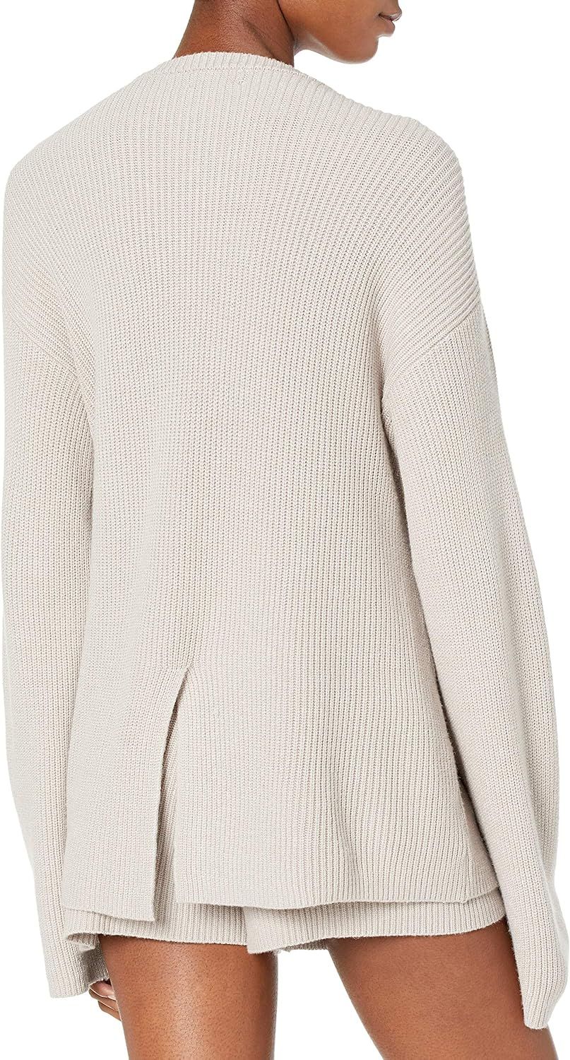 The Drop Women's Alice Crewneck Back Slit Ribbed Pullover Sweater | Amazon (US)