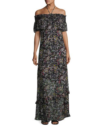 Loma Floral-Print Maxi Dress, Multipattern | Neiman Marcus