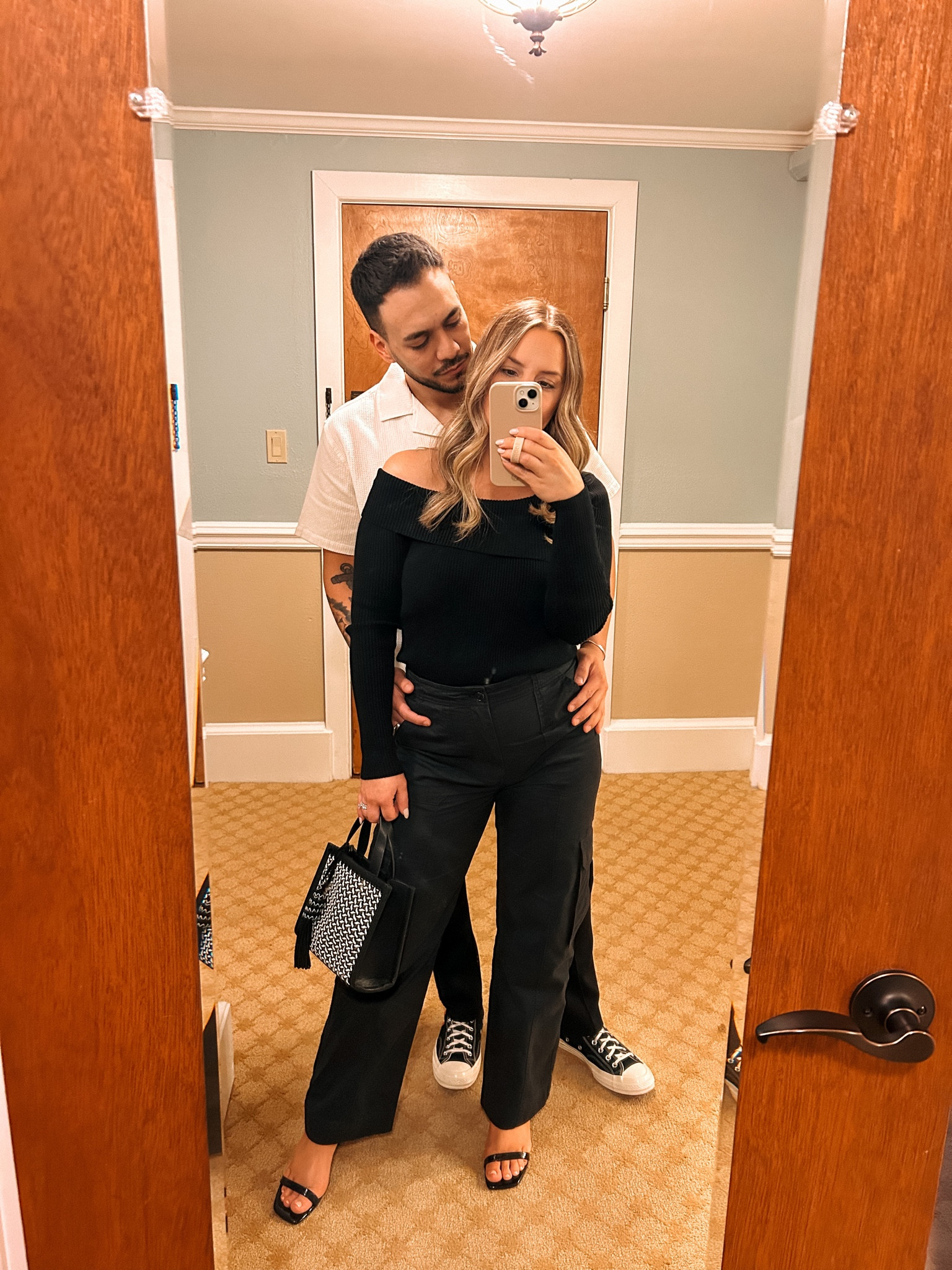 Black cargo pants, black sweater, black heels 

#LTKfamily #LTKstyletip #LTKfit