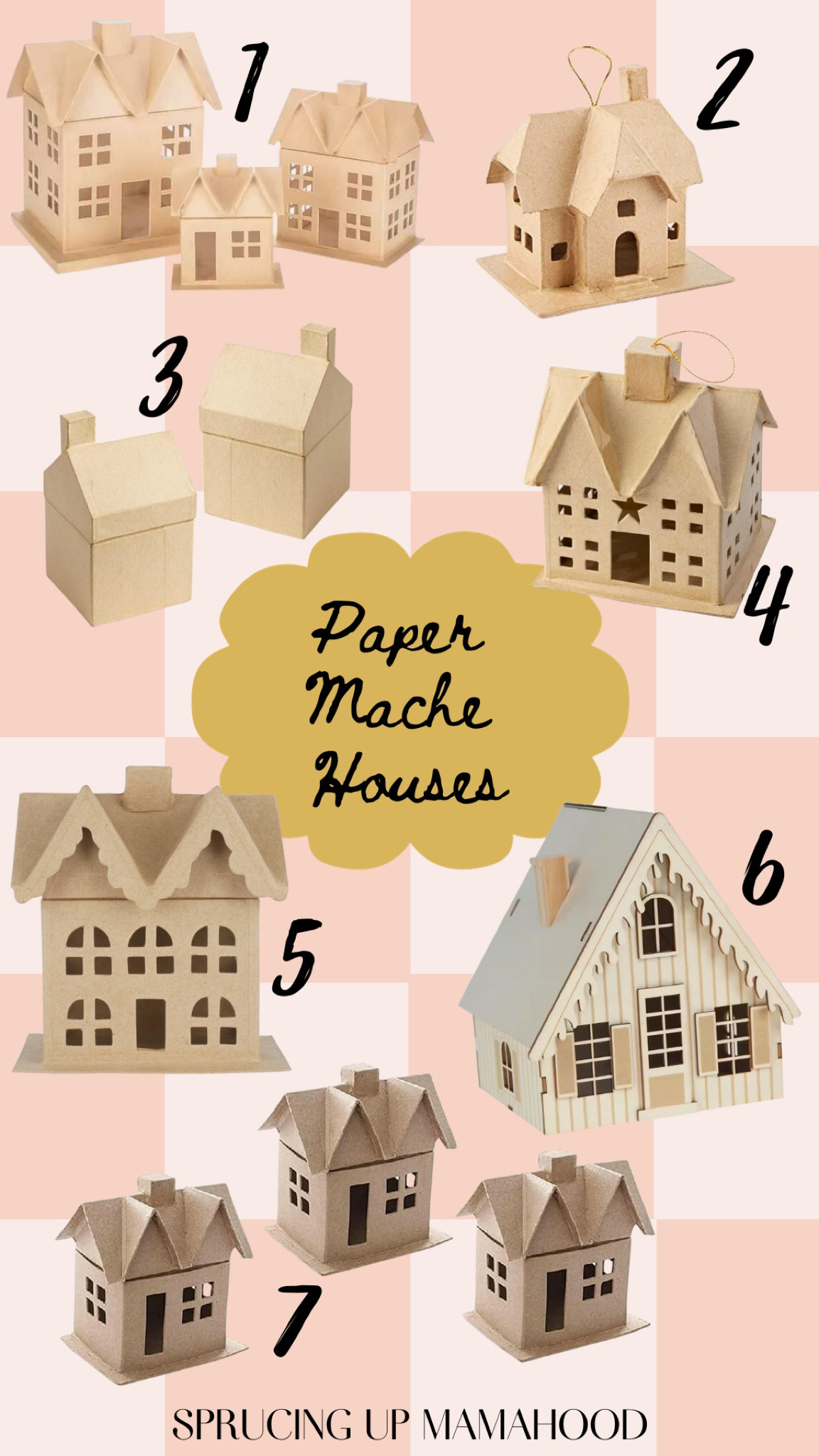 Paper Mache House options for DIY gingerbread house decor craft 

#LTKhome #LTKfamily #LTKHoliday