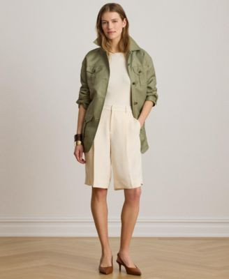 Lauren Ralph Lauren Women's High-Rise Double-Faced Bermuda Shorts - Mascarpone Cream | Macy's