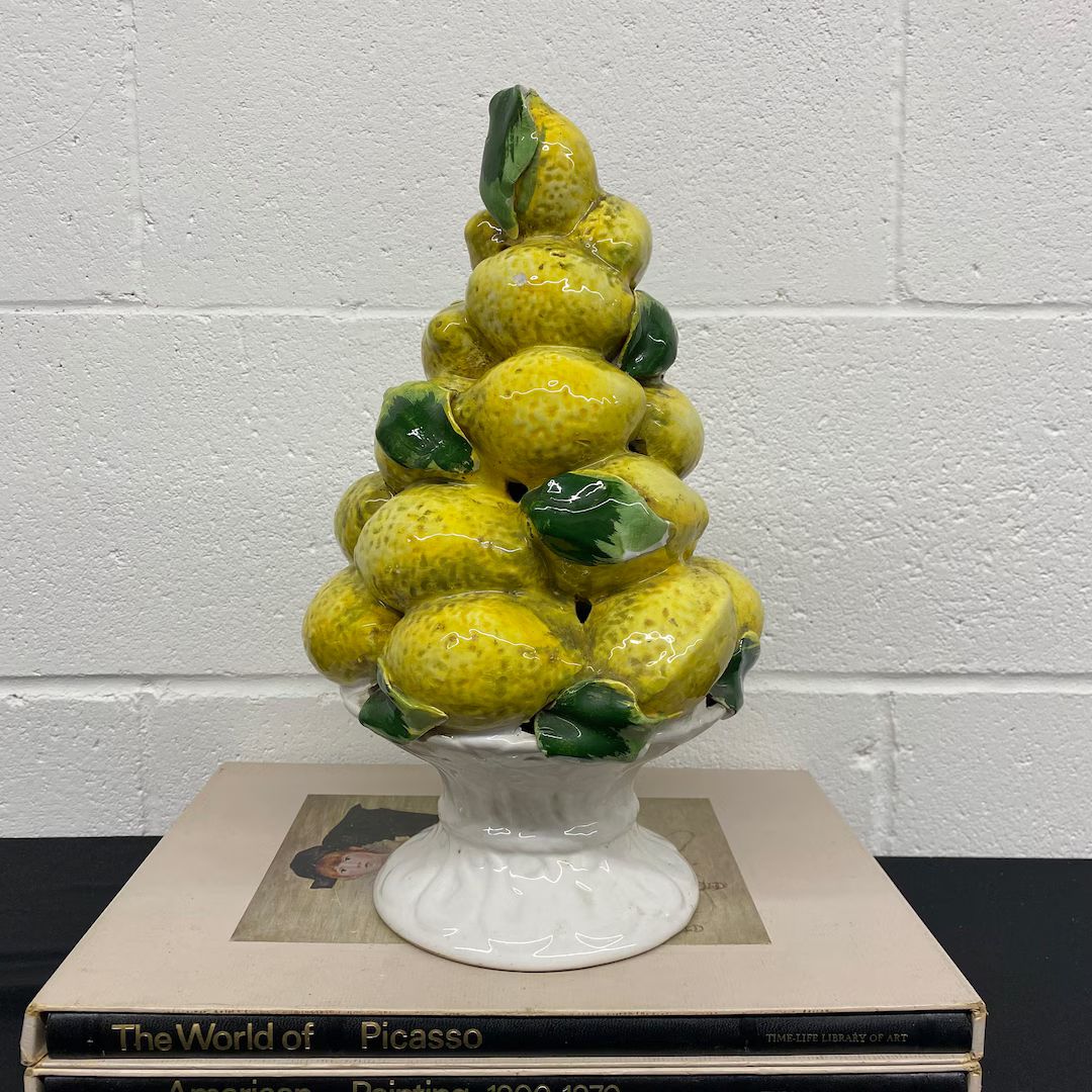 Italian Majolica Lemon Topiary Tree Centrepiece, Capodimonte Style - Etsy | Etsy (US)