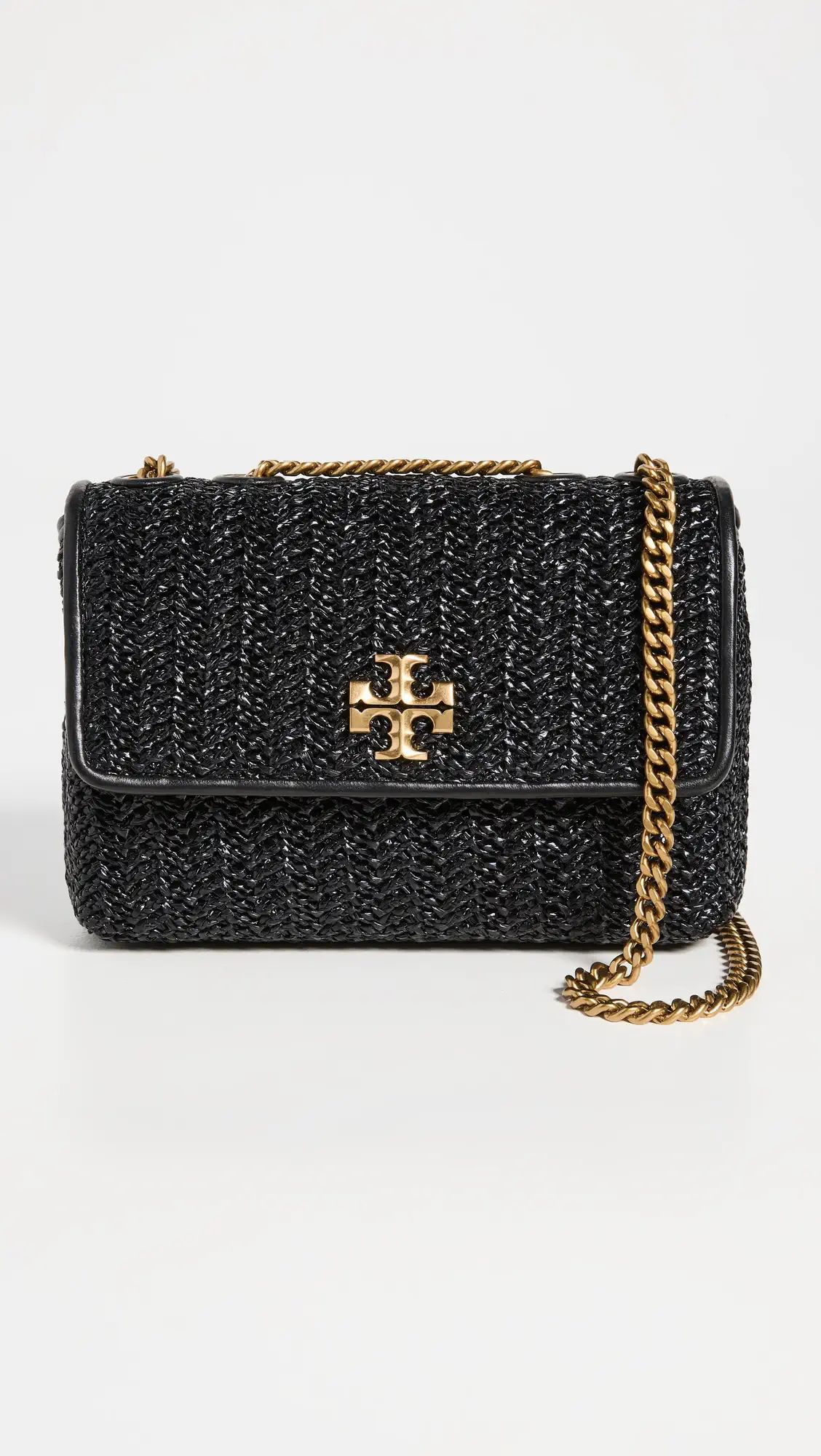 Tory Burch Small Kira Chevron Lacquered Raffia Convertible Shoulder Bag | Shopbop | Shopbop