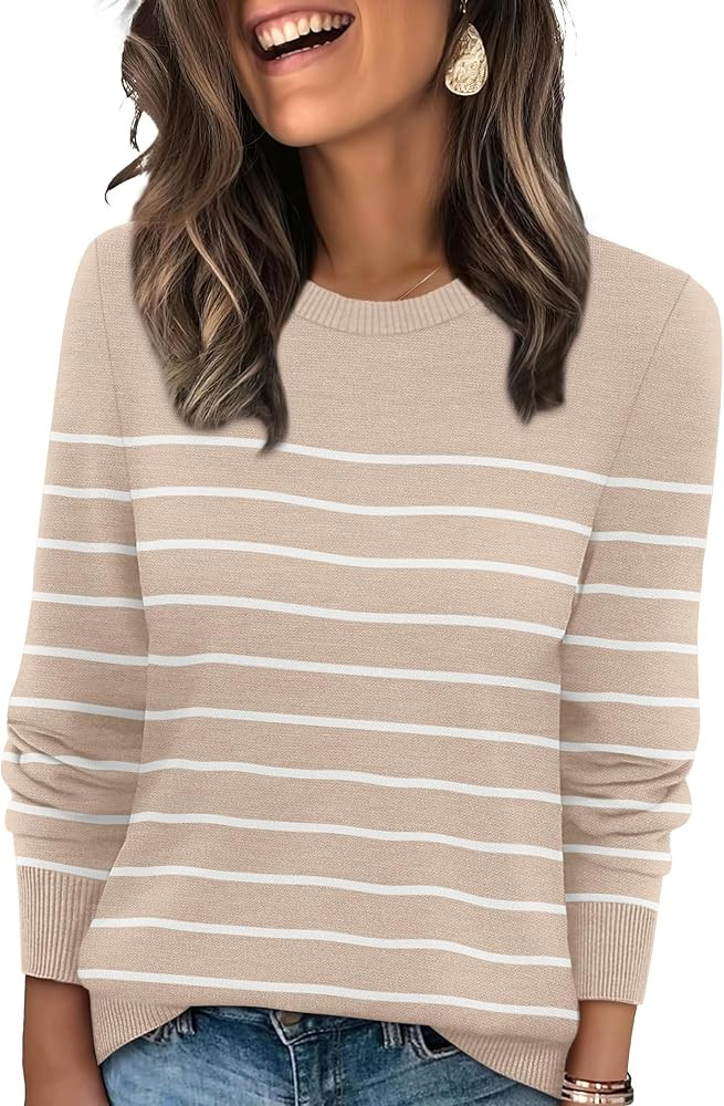 WIHOLL Sweaters for Women Lightweight Pullover Tops Long Sleeve Shirts Crewneck Fashion Clothing ... | Amazon (US)