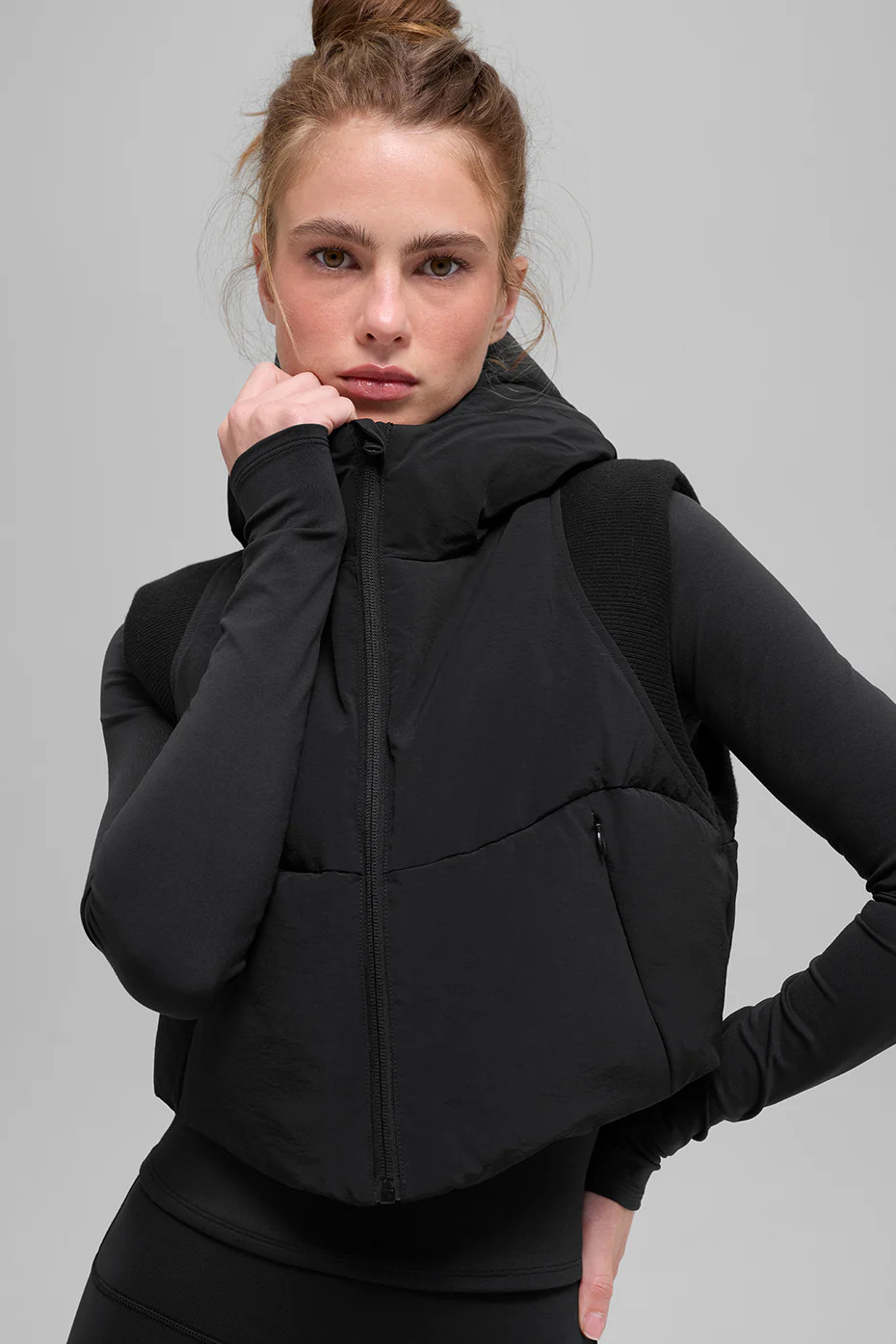 ALO | Fast Lane Puffer Vest in Black, Size: Medium | Alo Yoga (US)