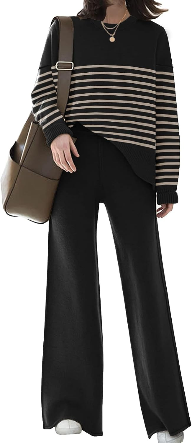 Womens Elegant Lounge Sets Knitted Sweater Set 2 Piece Outfits Loungewear | Amazon (US)