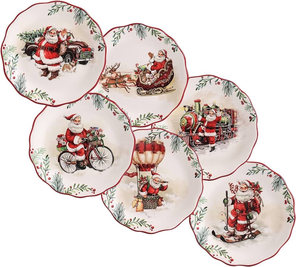 Bico Santa On The Way Ceramic Appetizer Plates, 6 inch, Set of 6, for Tapas, Salad, Appetizer, Micro | Amazon (US)