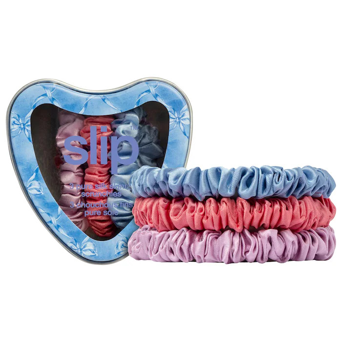 Slip Pure Silk Skinny Scrunchie Trio Tin in Bluebelle | Sephora (US)