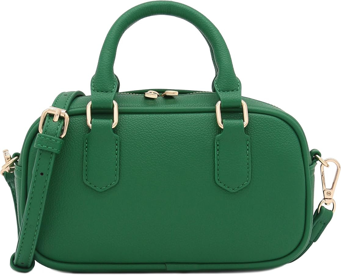FashionPuzzle Mini PU Leather Satchel Purse Top Handle Crossbody Bag | Amazon (US)