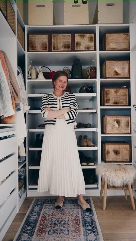 Neutral outfit, spring outfit, pleated maxi skirt, striped cardigan, Goelia, sezane, samba og, adidas trainers, neutrals, transitional outfit 

#LTKSeasonal #LTKeurope #LTKstyletip