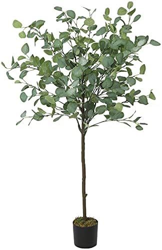 VIAGDO Artificial Eucalyptus Tree 4ft Tall 276 Silver Dollar Leaves Plants Fake Eucalyptus Stems ... | Amazon (US)