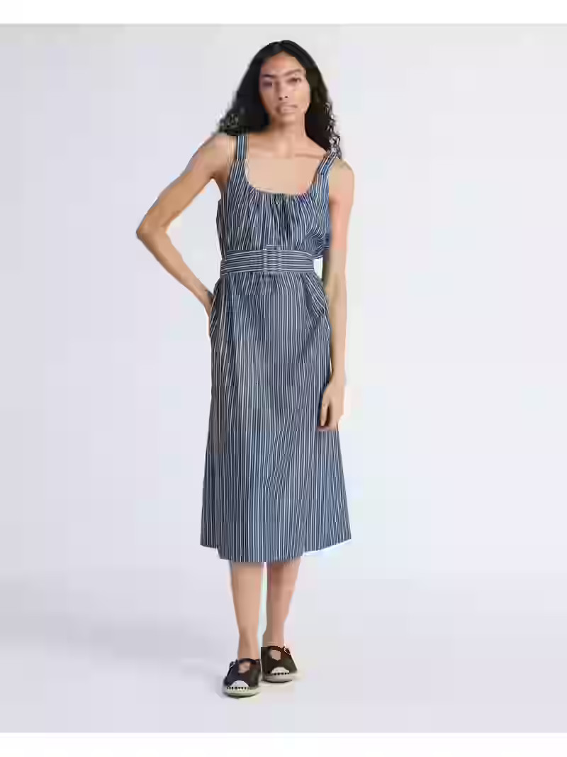 Free Assembly Women's and Women's Plus Belted Cotton Utility Midi Dress, Sizes XS-4X | Walmart (US)
