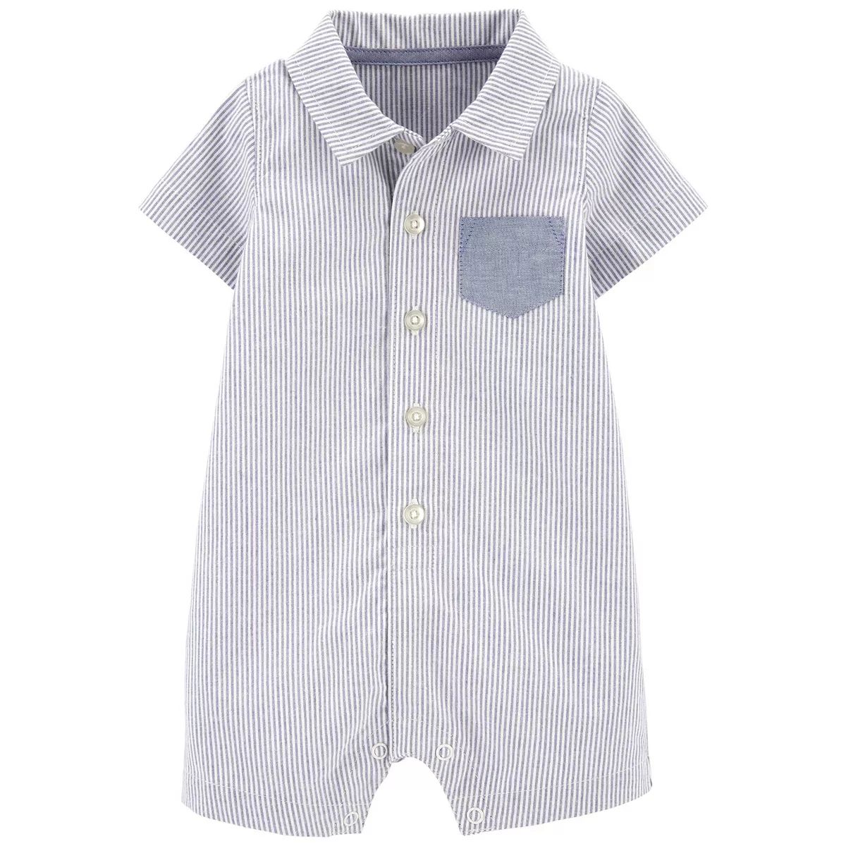 Baby Boy Carter's Oxford Button Striped Romper | Kohl's