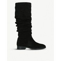 Ligodda ruched suede knee-high boots | Selfridges