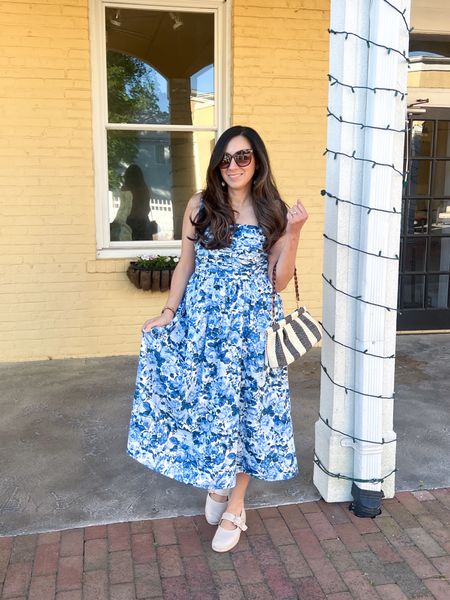 Happy Mother’s Day! Wearing this cute Abercrombie dress in this blue and white. It is perfect for summer☀️ This dress can be styled for many summer events & all season long. Summer outfit, summer style, Brandi Kimberly Style 

#LTKSeasonal #LTKOver40 #LTKStyleTip