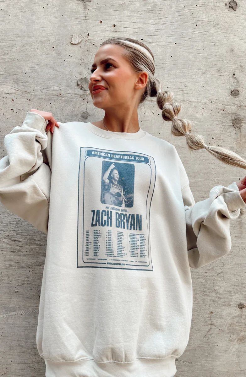 Zach Bryan Tour Date Graphic Sweatshirt | Apricot Lane Boutique