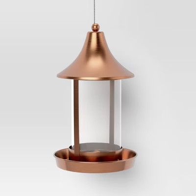 Metal and Glass Suet Bird Feeder 11.4" Copper - Threshold™ | Target