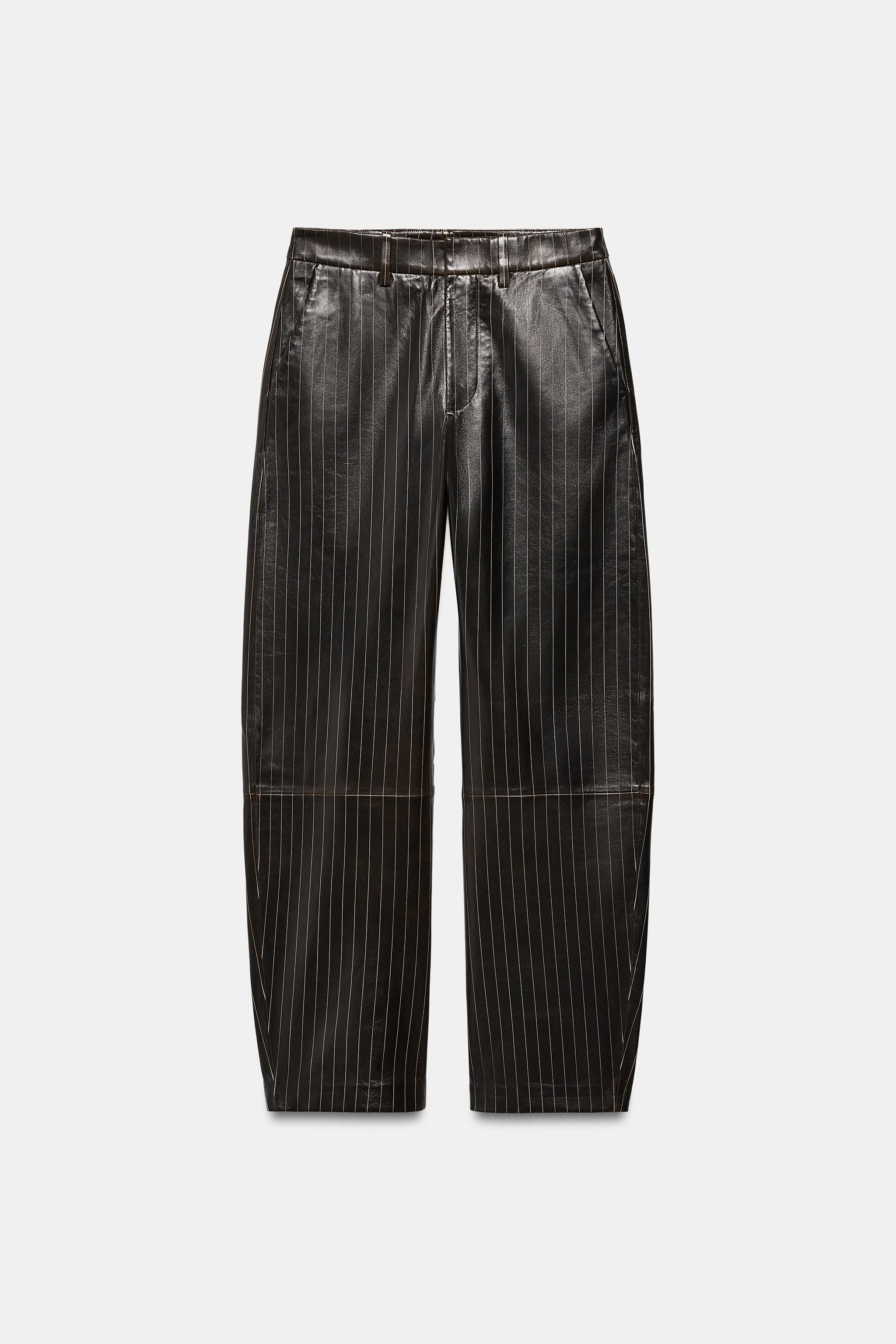 HOSE AUS LEDER MIT STREIFEN ZW COLLECTION LIMITED EDITION | Zara DE