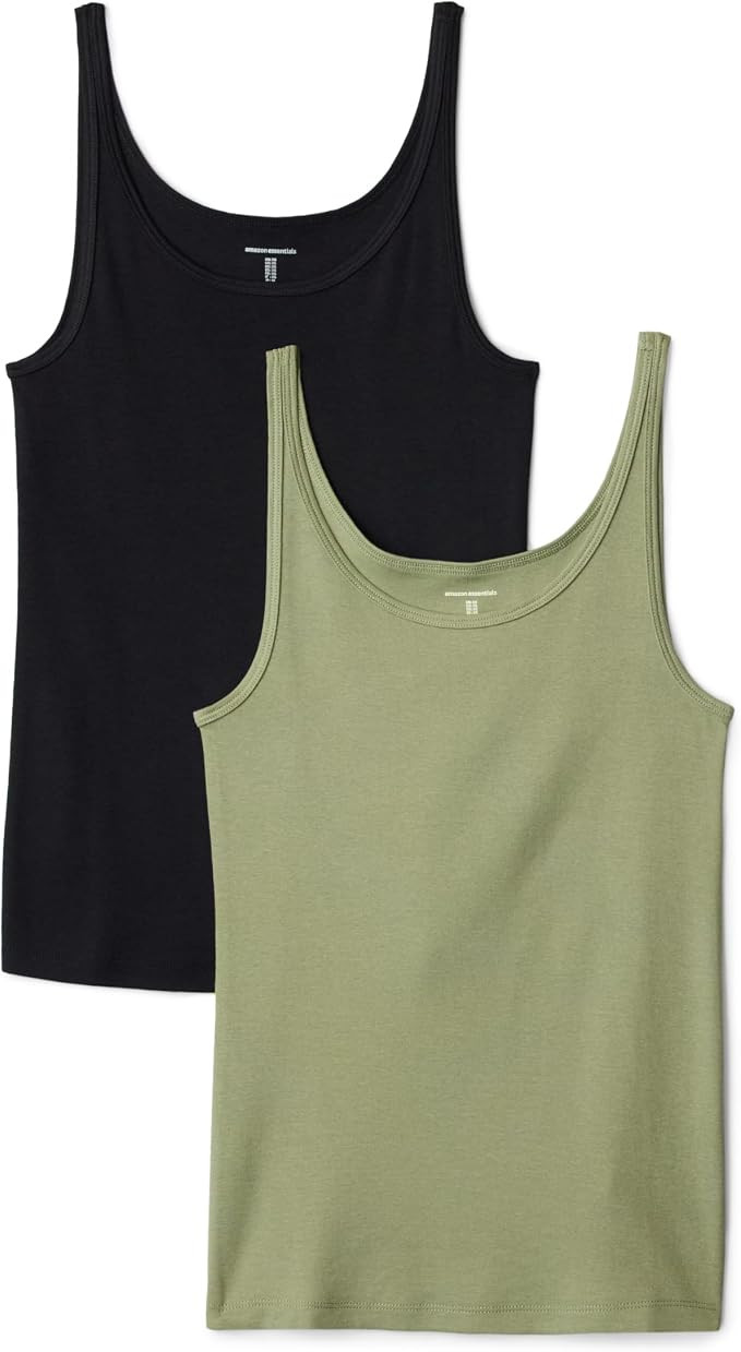 Amazon Essentials Women's Slim-Fit Thin Strap Tank, Pack of 2 | Amazon (US)