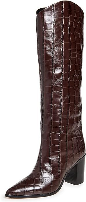 Amazon.com | SCHUTZ Women's Analeah Boots, Dark Chocolate, Brown, 6 Medium US | Knee-High | Amazon (US)