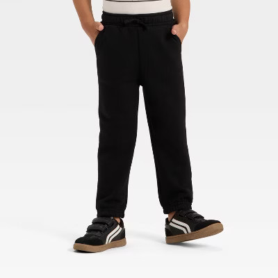 Toddler Boys' Fleece Jogger Pants - Cat & Jack™ Black 12M | Target