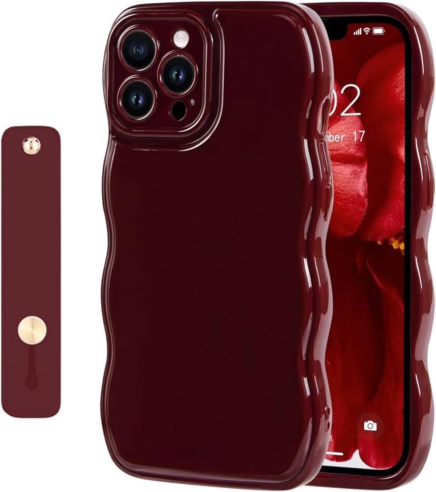 NITITOP for iPhone 12 Pro Case Cute Strap Holder - Wine Red | Amazon (US)