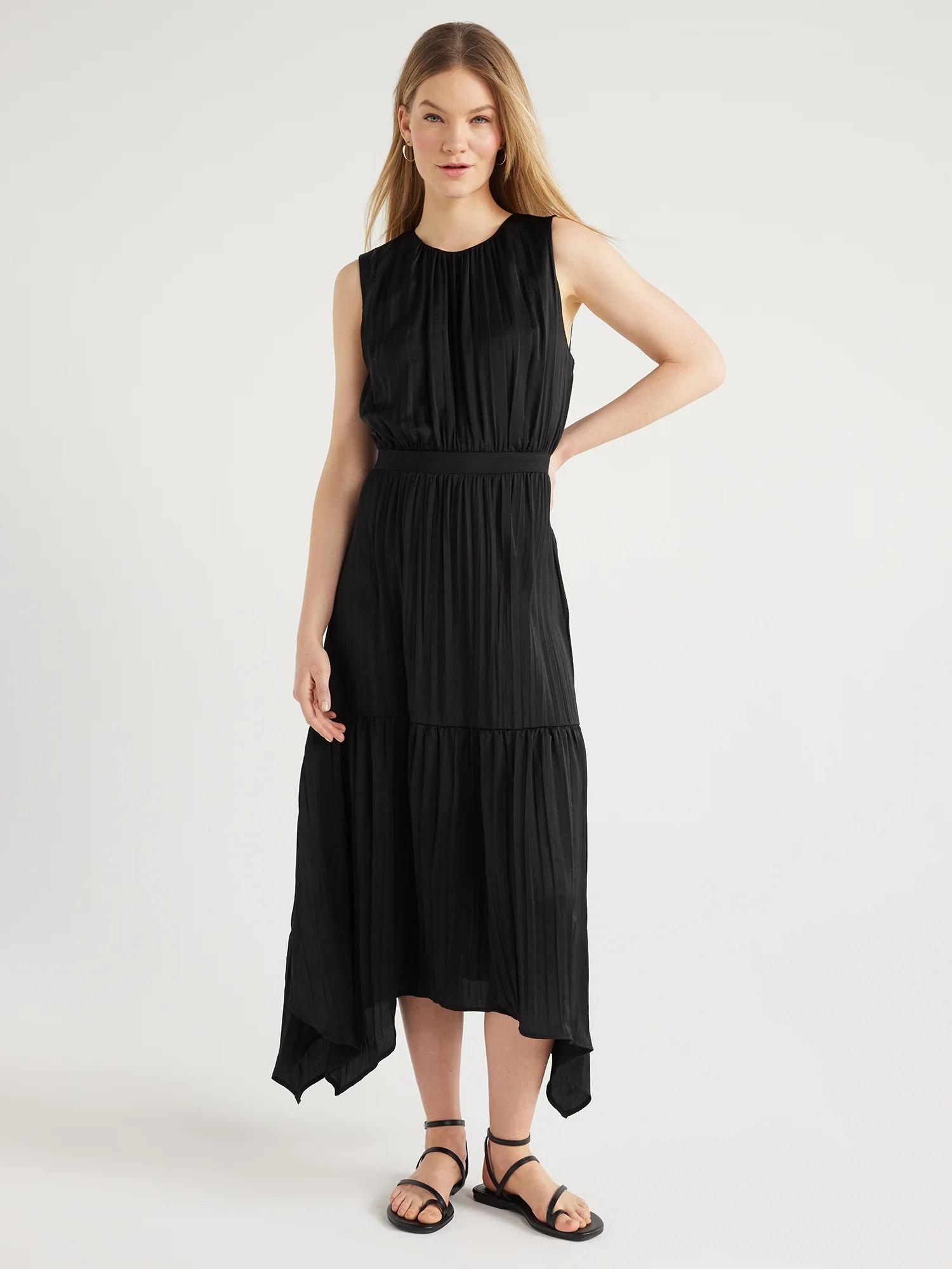 Scoop Women's Sleeveless Handkerchief Hem Dress, Sizes XS-XXL | Walmart (US)