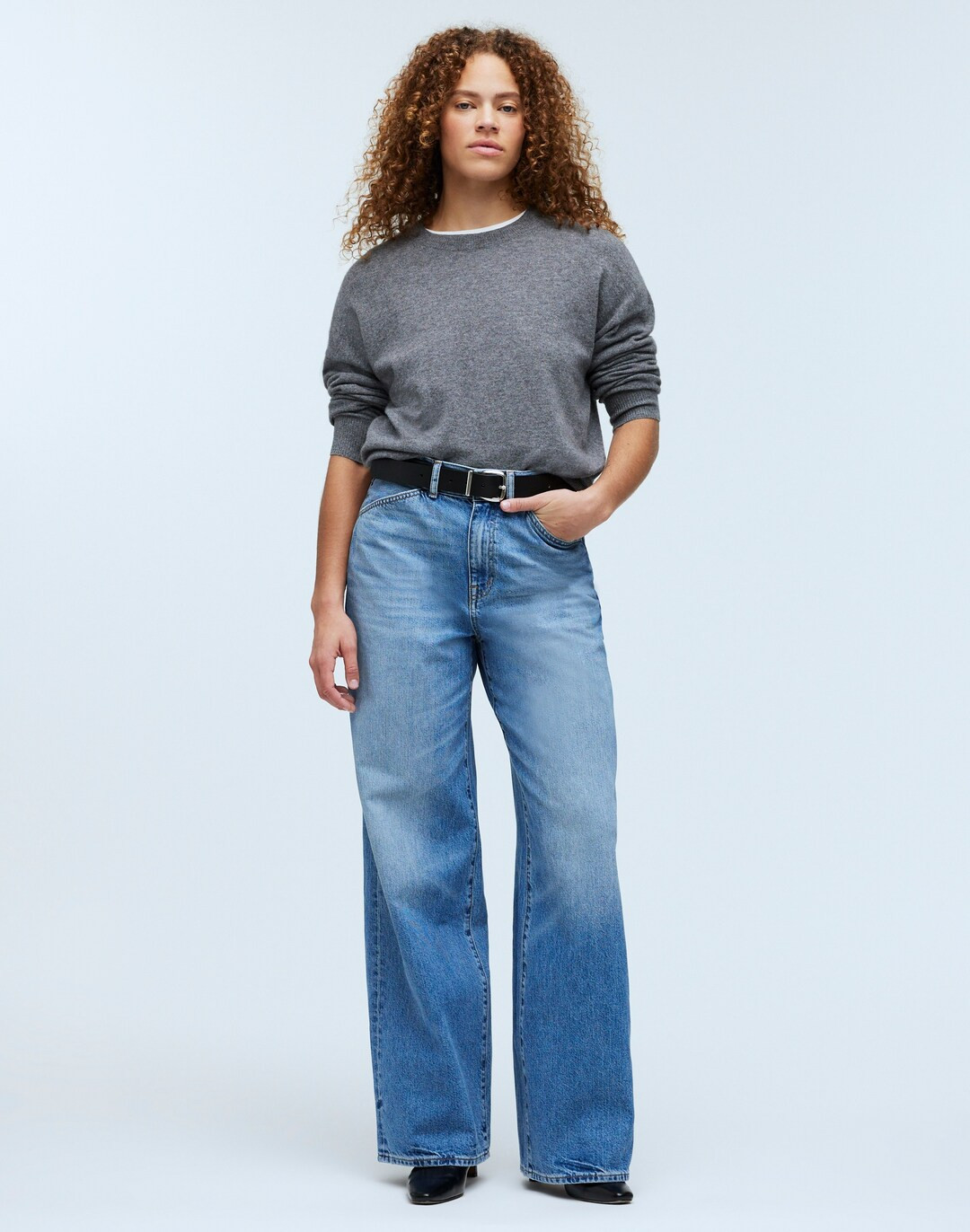 Madewell x Kaihara Superwide-Leg Jeans in Sanborn Wash | Madewell