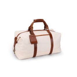 Captain's Bag - Italian Blonde Leather with British Tan Florentine Trim | Barrington Gifts
