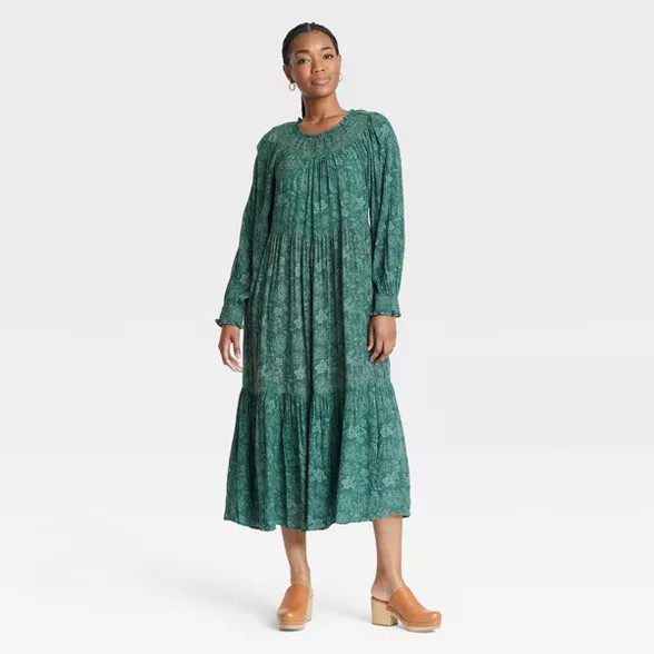 Women's Balloon Long Sleeve Tiered Dress - Universal Thread™ | Target