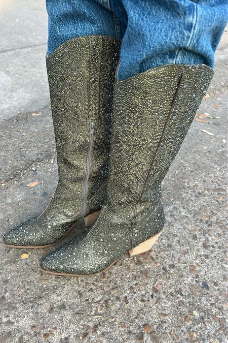 Sparkle gun metal western boots! Runs true to size  

#LTKfindsunder100 #LTKshoecrush