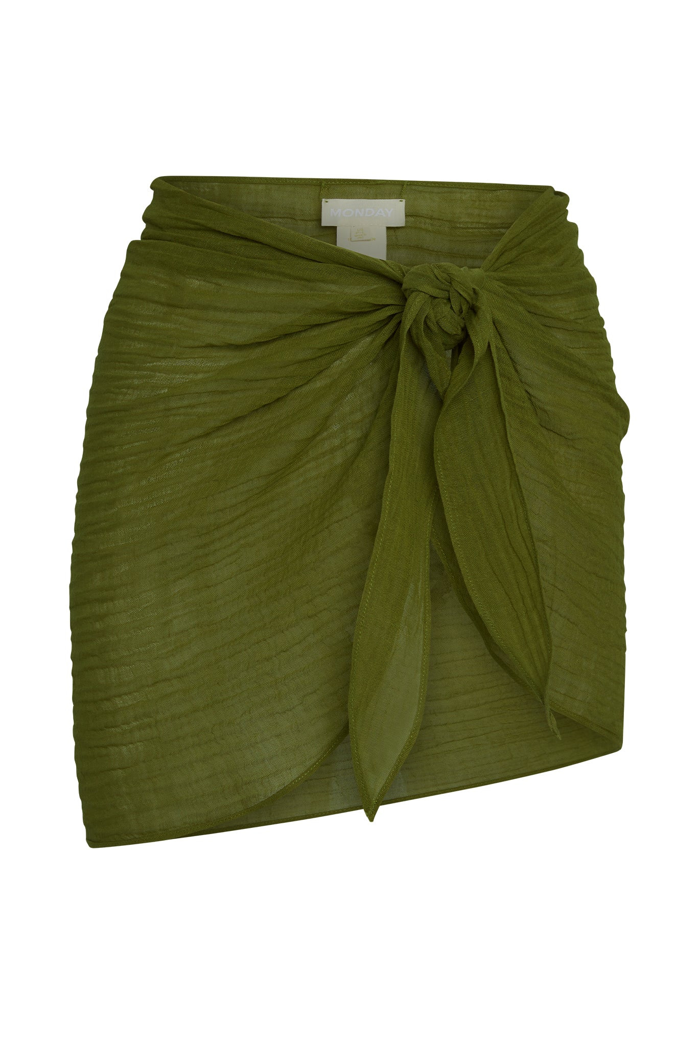 South Beach Sarong - Olive Crinkle Linen | Monday Swimwear
