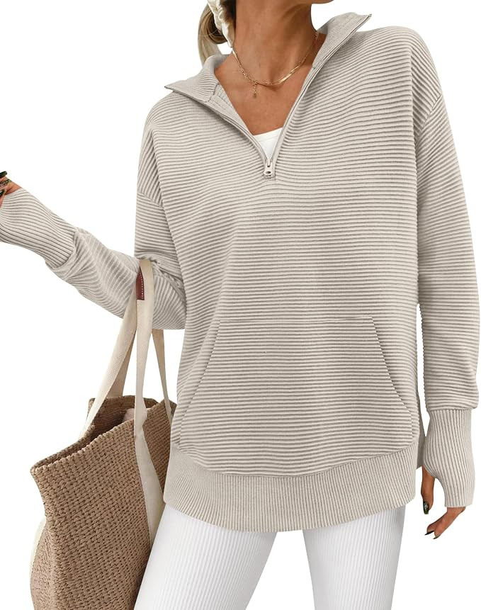 BTFBM Quarter Zip Sweaters for Women 2026 Fall Fashion | Amazon (US)