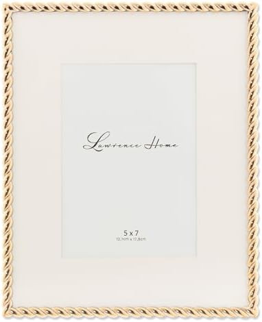 Lawrence Frames Rope Design Metal Frame, 8x10, Matted 5x7, Gold | Amazon (US)