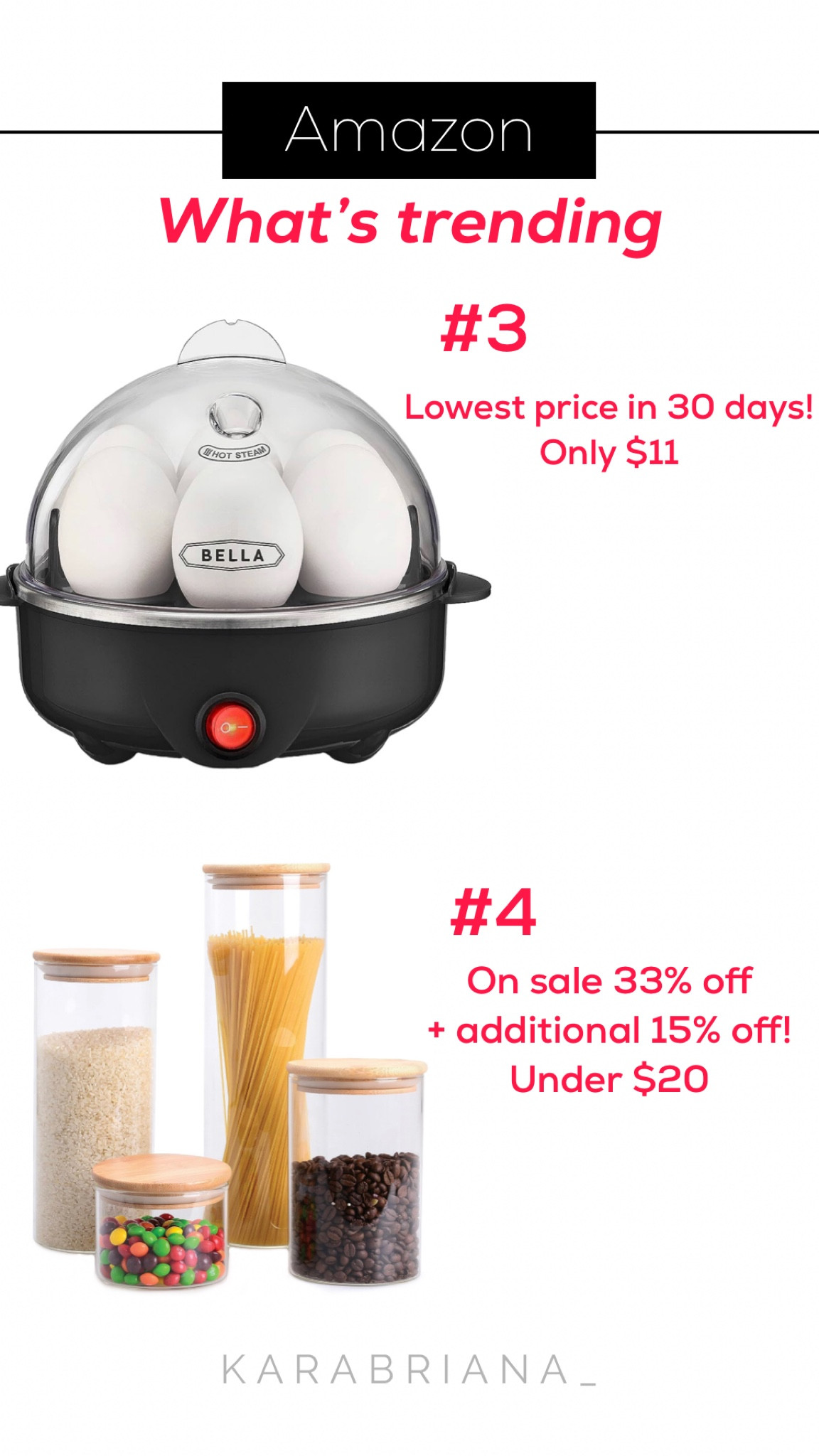 What’s trending on Amazon right now for kitchen gadgets! Air tight glass containers with bamboo and egg cooker 

#LTKFind #LTKhome #LTKunder50