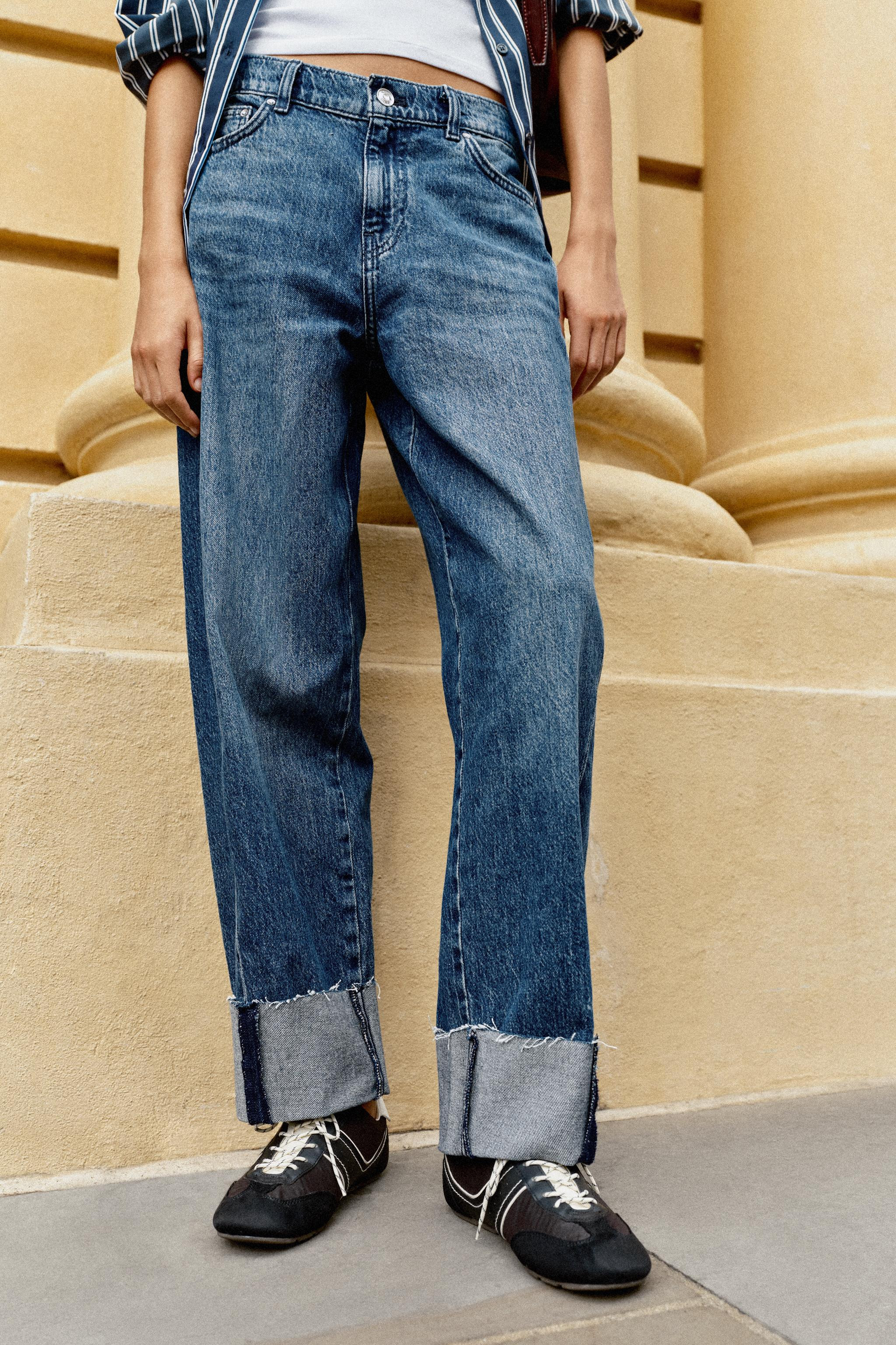 MID RISE - BAGGY - CUFFED HEMMid-rise jeans featuring an elastic back waistband and five-pocket d... | Zara US