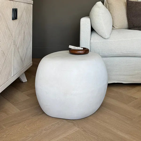 Zola - Minimal Concrete Pebble Side Table | William Wood