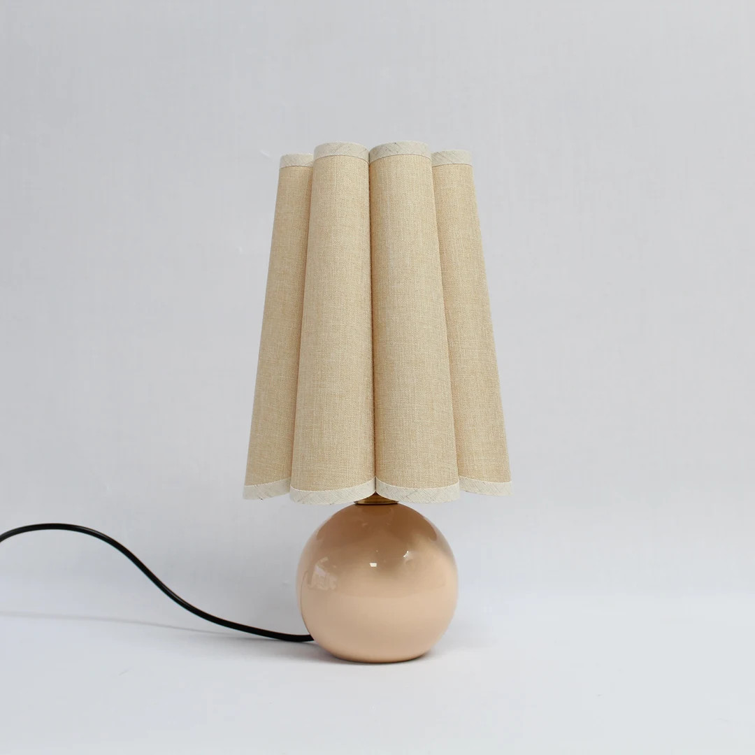 Duzy handmade khaki cotton linen with beige trim table lamp for home decor-56#, 110-240V/50-60Hz,... | Etsy (US)