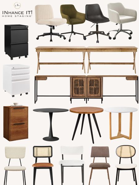Modern organic office 😍
#office #desk #chairs #filecabinet #table #decor #home

#LTKhome