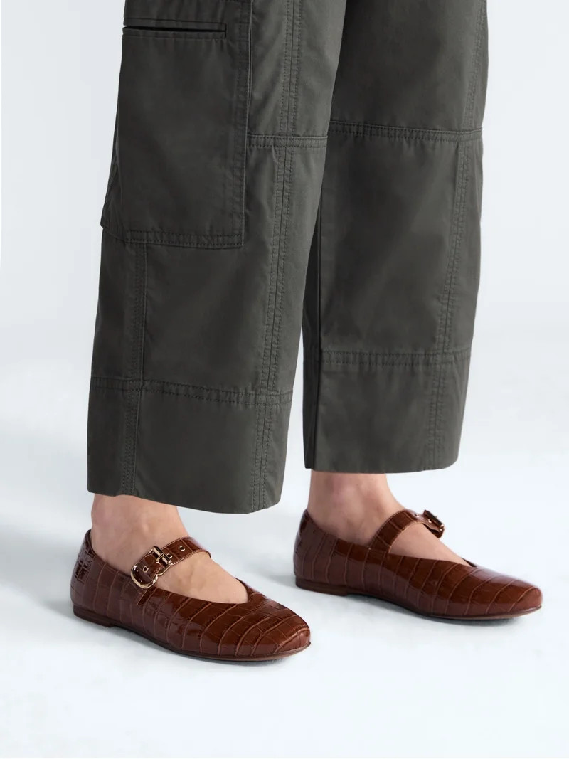 Free Assembly Women's Croco Mary Jane Flats | Walmart (US)