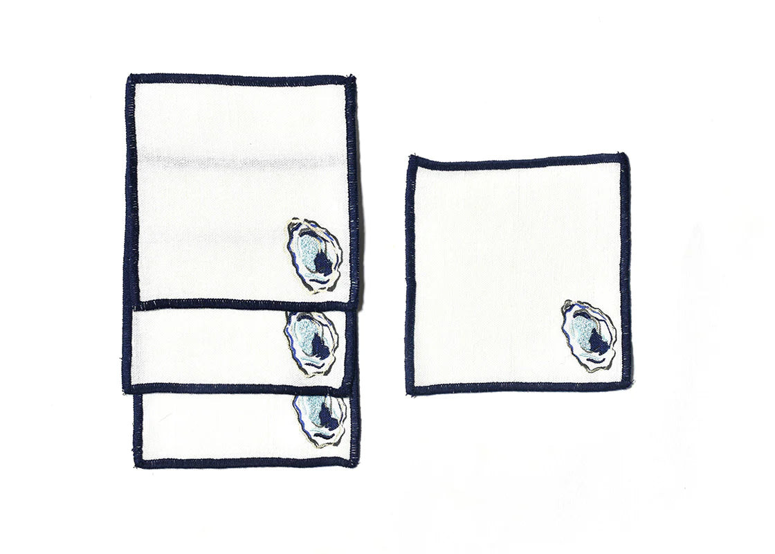 Oyster Cocktail Napkins, Set of 4 | Coastal Bleu