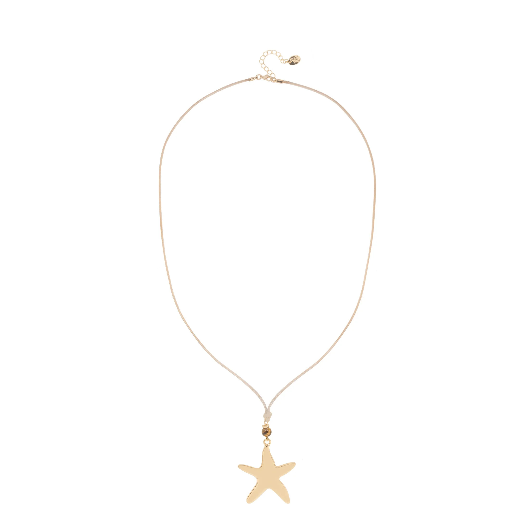 Time and Tru Starfish Pendant Necklace with Corded Design and Golden Details | Walmart (US)