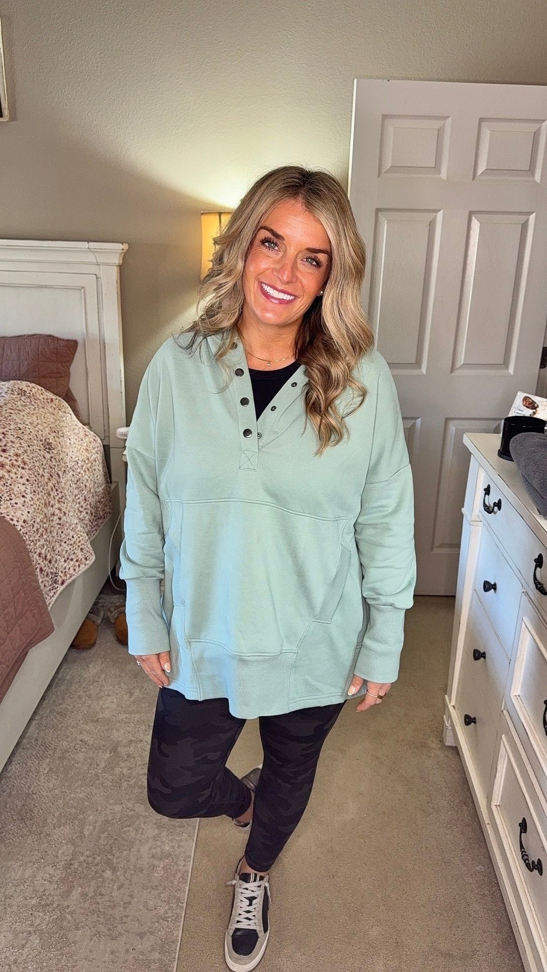 Casual and comfy OOTD ✨ Cozy hoodie, camo leggings, and neutral sneakers. A relaxed, easy-to-style look for women who love practical, cute outfits for daily life.

#LTKootd