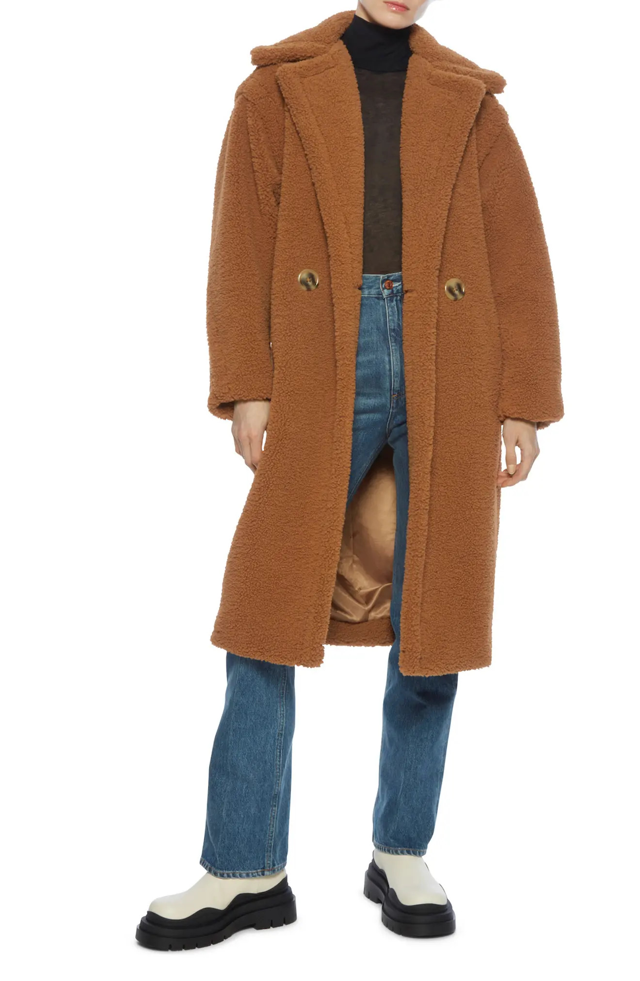Apparis Daryna Faux Fur Coat in Camel at Nordstrom, Size Medium | Nordstrom