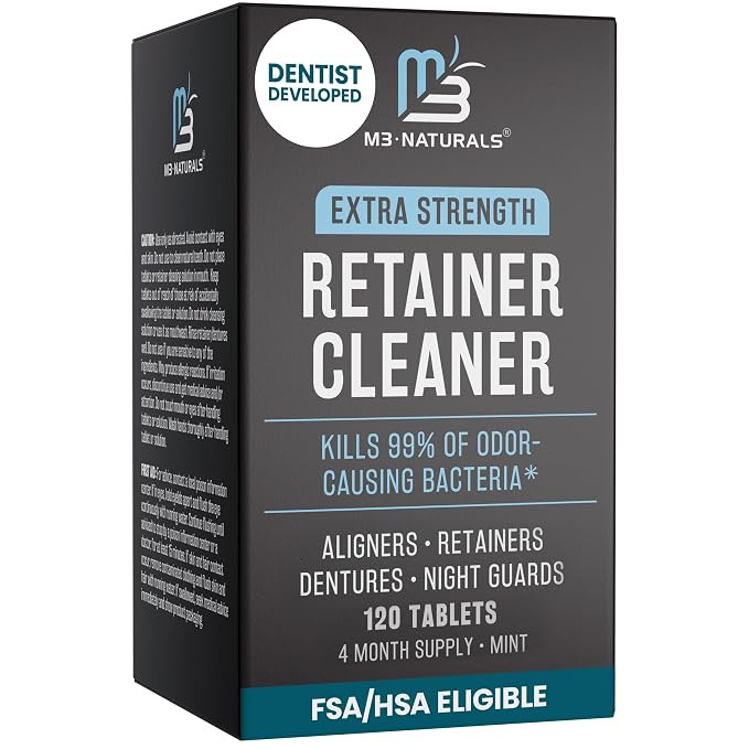 Retainer Cleaner Tablets, Denture Cleaner, Mint, 4 Month Supply by M3 | Amazon (US)