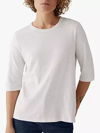 Toast Emma Cotton Half Sleeve T-Shirt, Chalk White | John Lewis (UK)