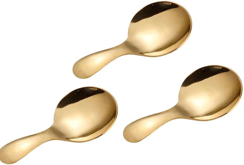 3pcs Stainless Steel Mini Scoop for Canisters with Short Handle, Gold Mini Feed Spoon for Ice Cre... | Amazon (US)