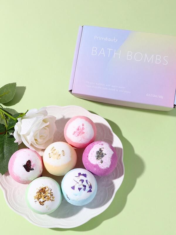 Bath Bombs With Dry Flower Bath Bombs Gift Set For Women Relaxation | SHEIN