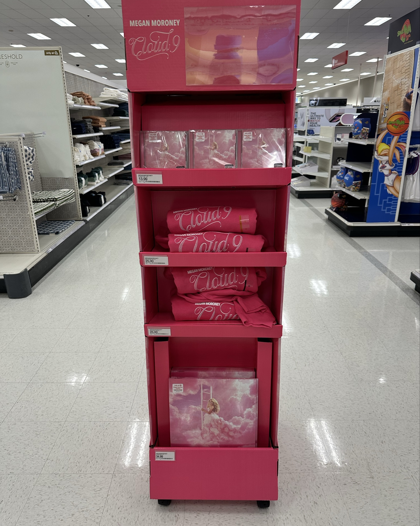 Happy album release day to Megan Moroney! Cloud 9 merch is at Target!!

The pink cloud 9 crewneck ranges from sizes XS-3X & is $25

The cloud 9 Megan t-shirt is $18 & ranges from sizes XS-3X!

The vinyl is on sale for $32 & the CD $11!