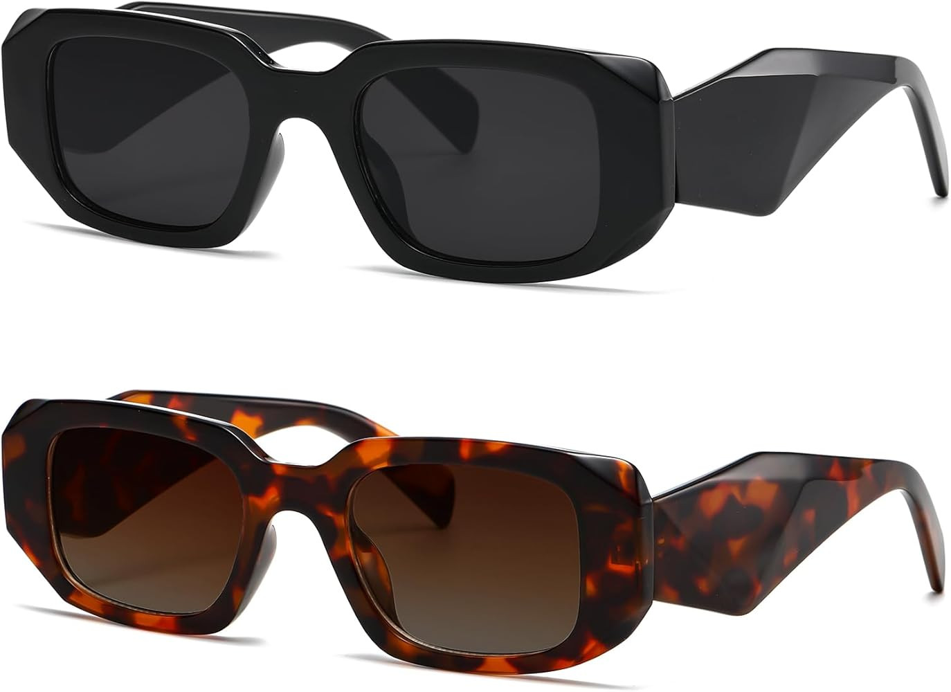 Rectangle Sunglasses for Women Men Vintage 90s Designer Styles Fashion Narrow Square Frame | Amazon (US)